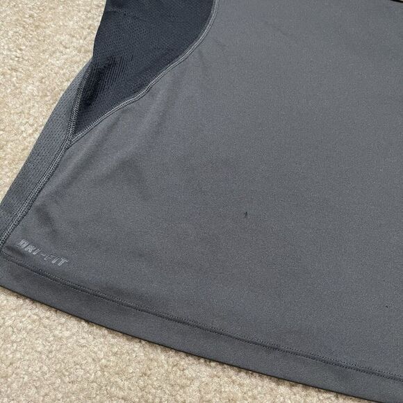 Nike Pro Combat DRI-FIT Ken Griffey Jr Swingman Raglan Large Gray Black Fitted - Picture 6 of 10